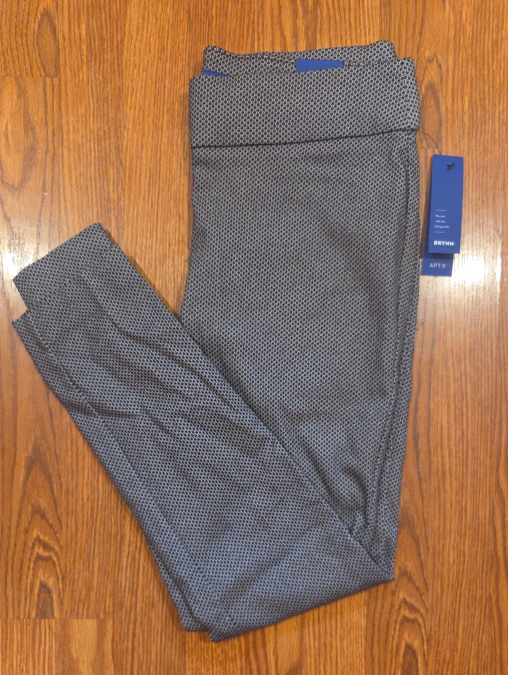 Apt. 9 Brynn Gray Micro-Patterned Womens Dress Pants 105543 Skinny